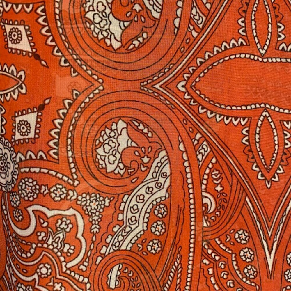 Love Sam Orange Paisley Boho Silk Chiffon Blouse Size XS - Picture 9 of 11